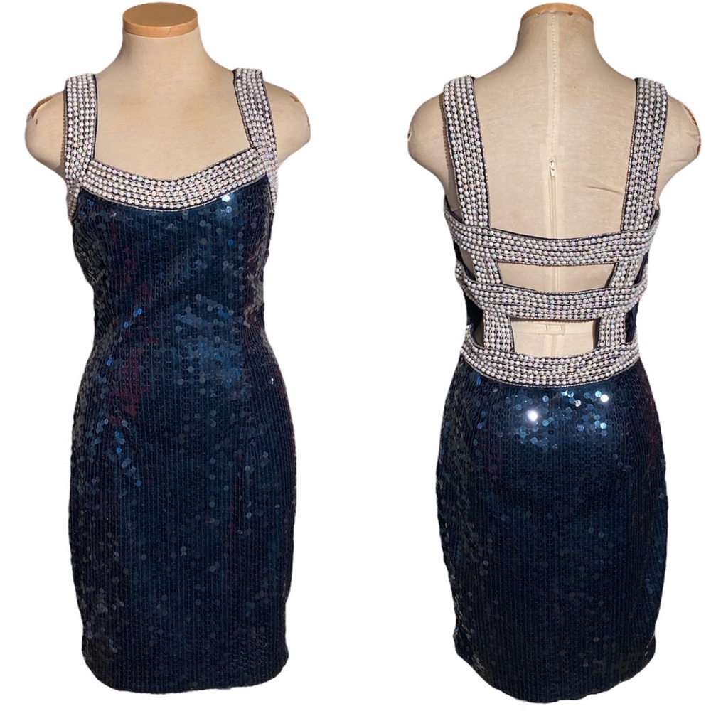 Cache Sequins and Beaded Vintage Dress Size 8